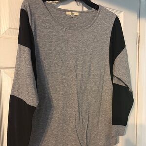Black and gray long sleeve shirt